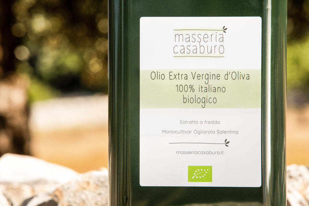 Olio Extravergine di Oliva biologico - lattine da 5 litri
